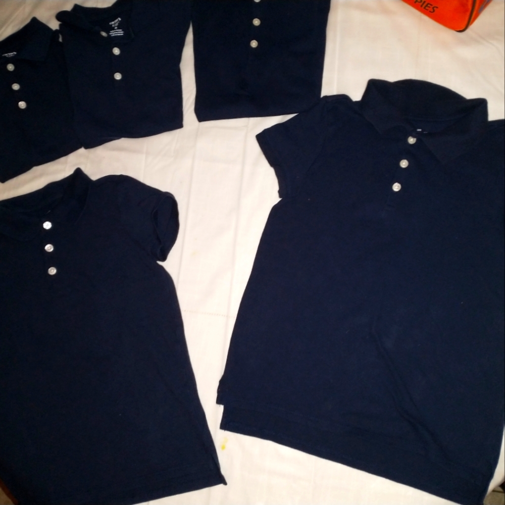 Girls Navy uniform shirts 8